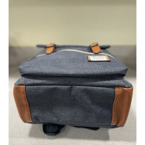 Feskin Unisex Professional Slim Rucksack Travel Business Laptop Canvas Backpack - Picture 5 of 10